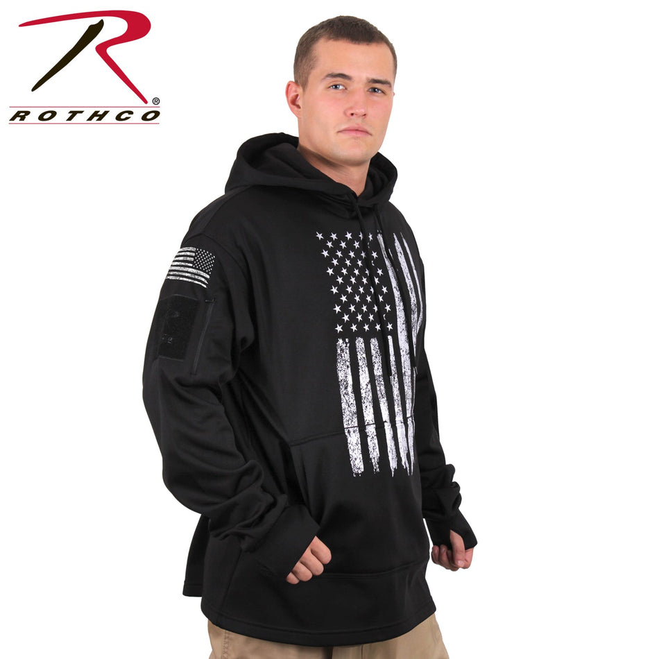 Rothco Concealed Carry U.S. Flag Hoodie Black Size 4XL - Get Tight Gear