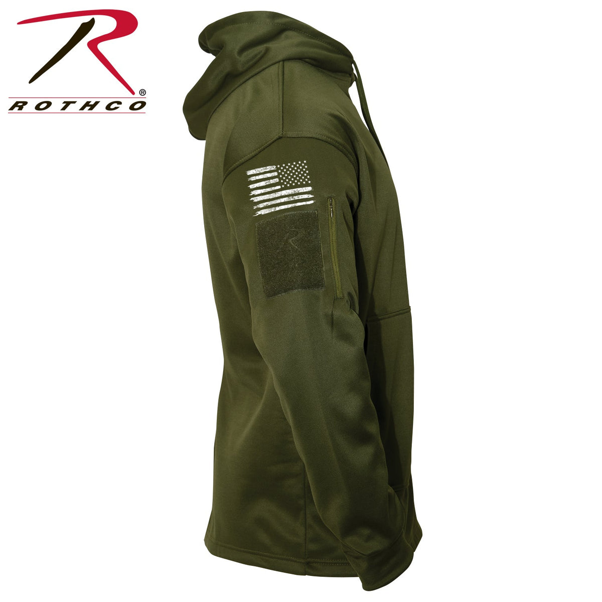 Rothco Concealed Carry U.S. Flag Hoodie Olive Drab Size L - Get Tight Gear