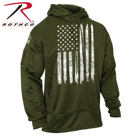 Rothco Concealed Carry U.S. Flag Hoodie Olive Drab Size M - Get Tight Gear