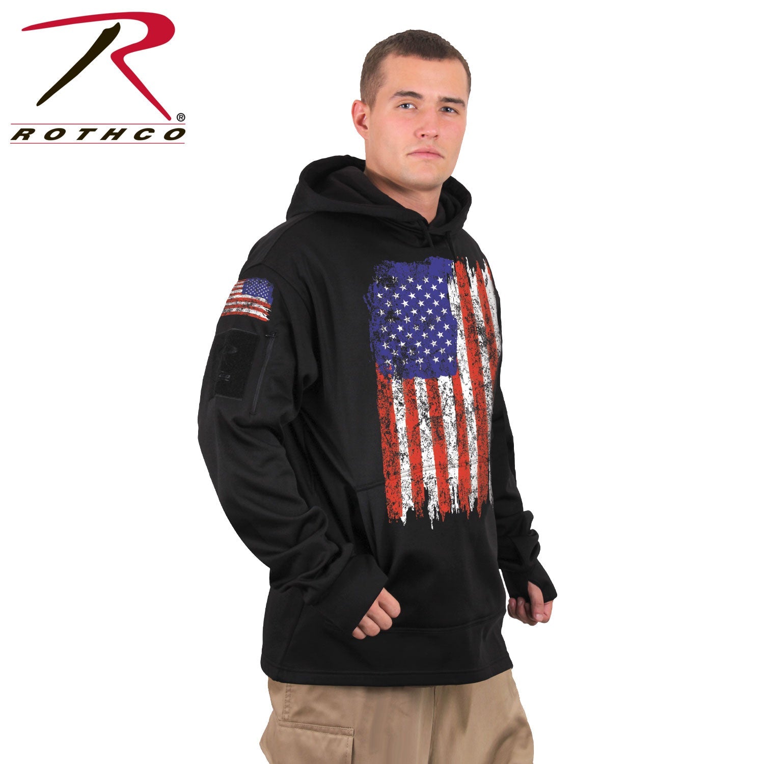Rothco Concealed Carry U.S. Flag Hoodie Red / White / Blue Size L - Get Tight Gear