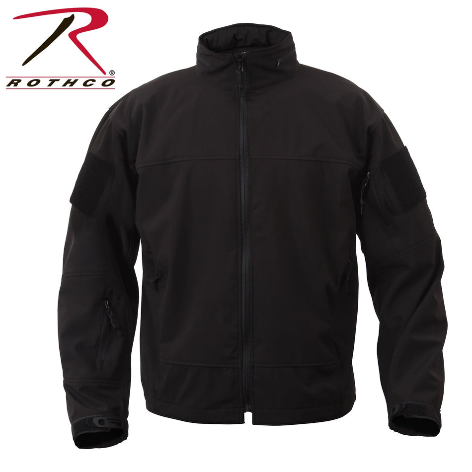 Rothco Covert Ops Lightweight Soft Shell Jacket Black Size M - Get Tight Gear