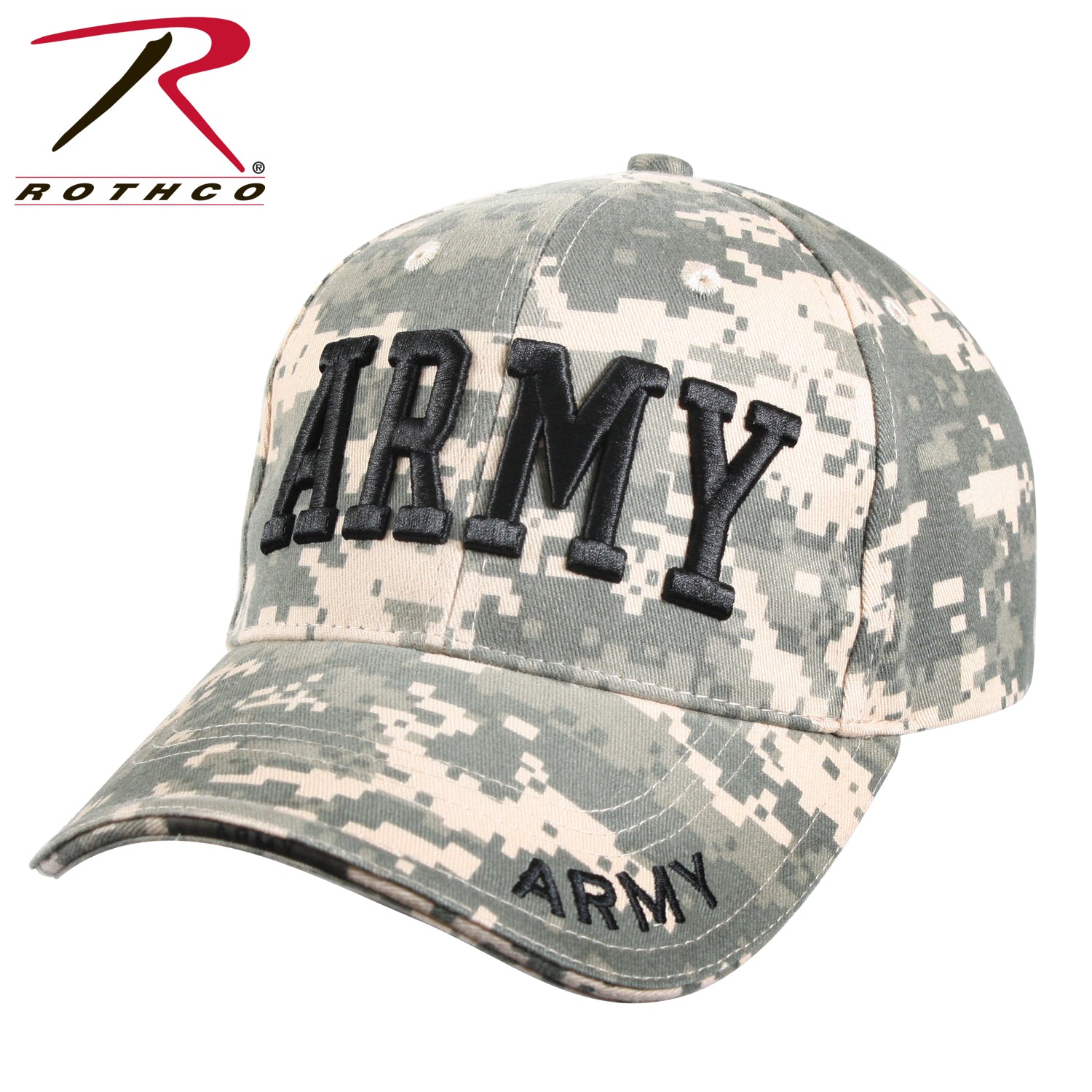 Rothco Deluxe Army Embroidered Low Profile Insignia Cap ACU Digital Camo Size One Size - Get Tight Gear