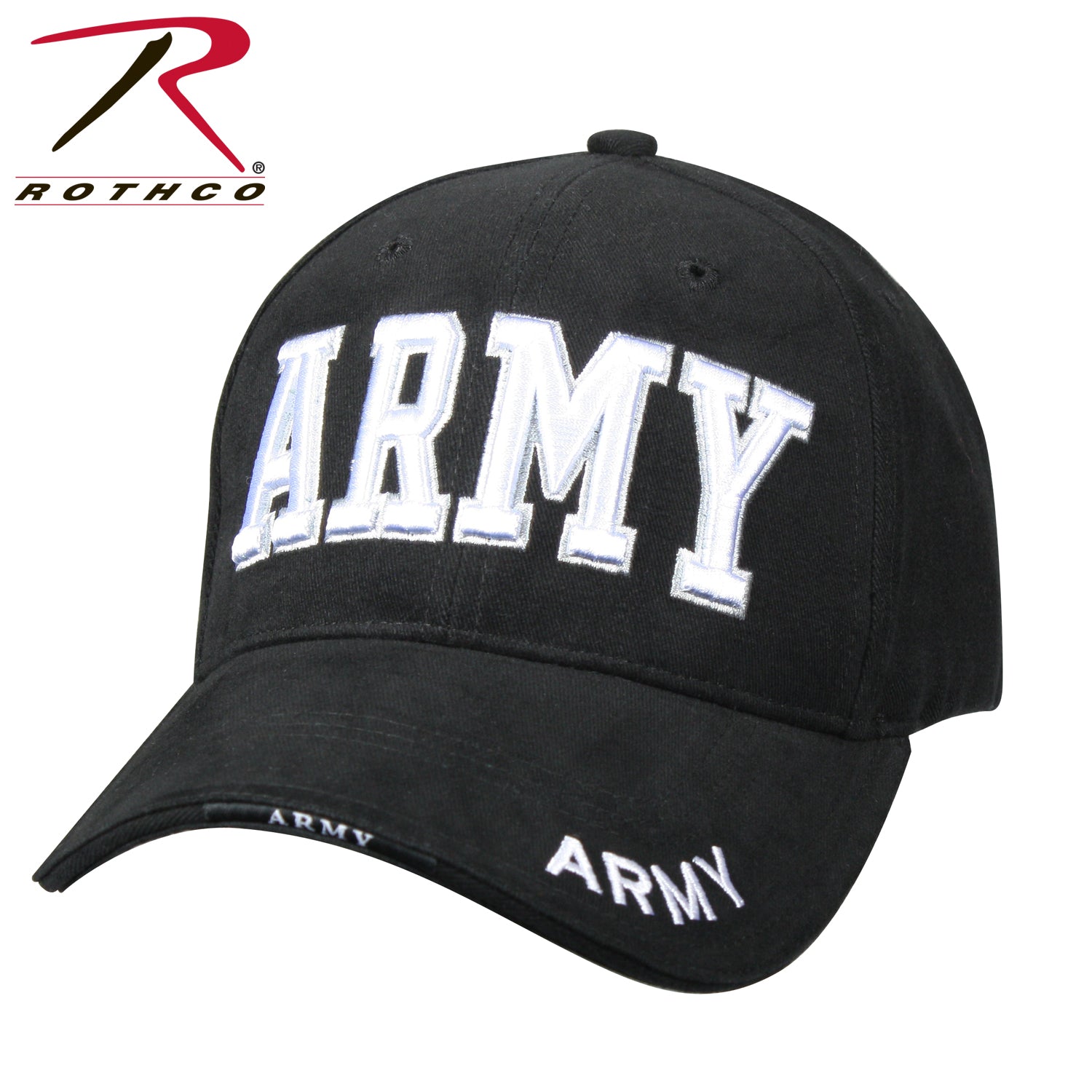 Rothco Deluxe Army Embroidered Low Profile Insignia Cap Black Size One Size - Get Tight Gear