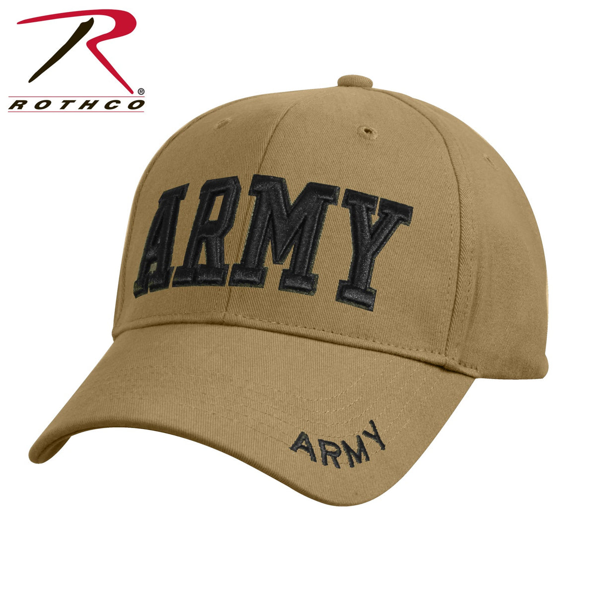 Rothco Deluxe Army Embroidered Low Profile Insignia Cap Coyote Brown Size One Size - Get Tight Gear
