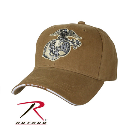 Rothco Deluxe Eagle, Globe & Anchor Low Profile Cap Coyote Brown Size One Size - Get Tight Gear