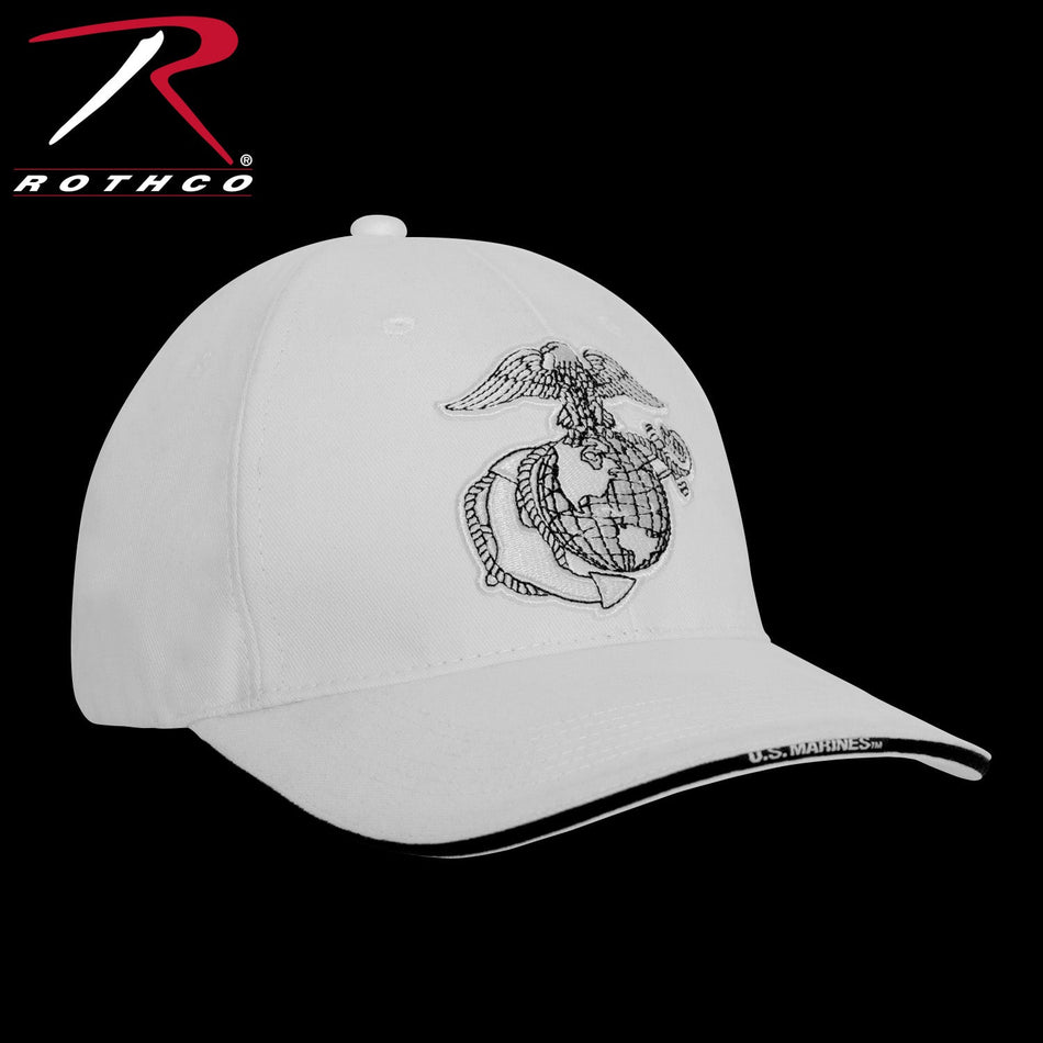 Rothco Deluxe Eagle, Globe & Anchor Low Profile Cap White Size One Size - Get Tight Gear
