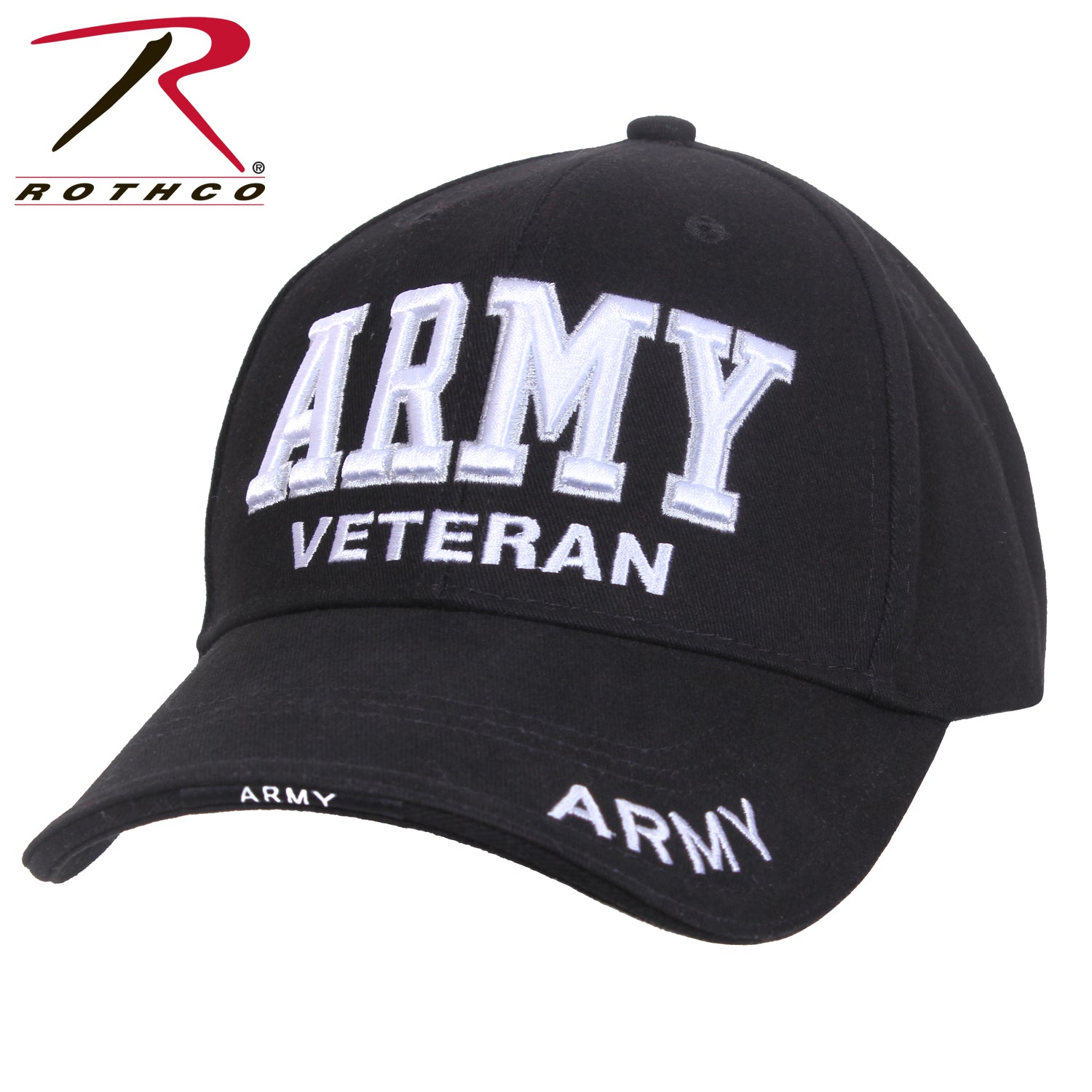 Rothco Deluxe Low Profile Army Veteran Cap Black Size One Size - Get Tight Gear