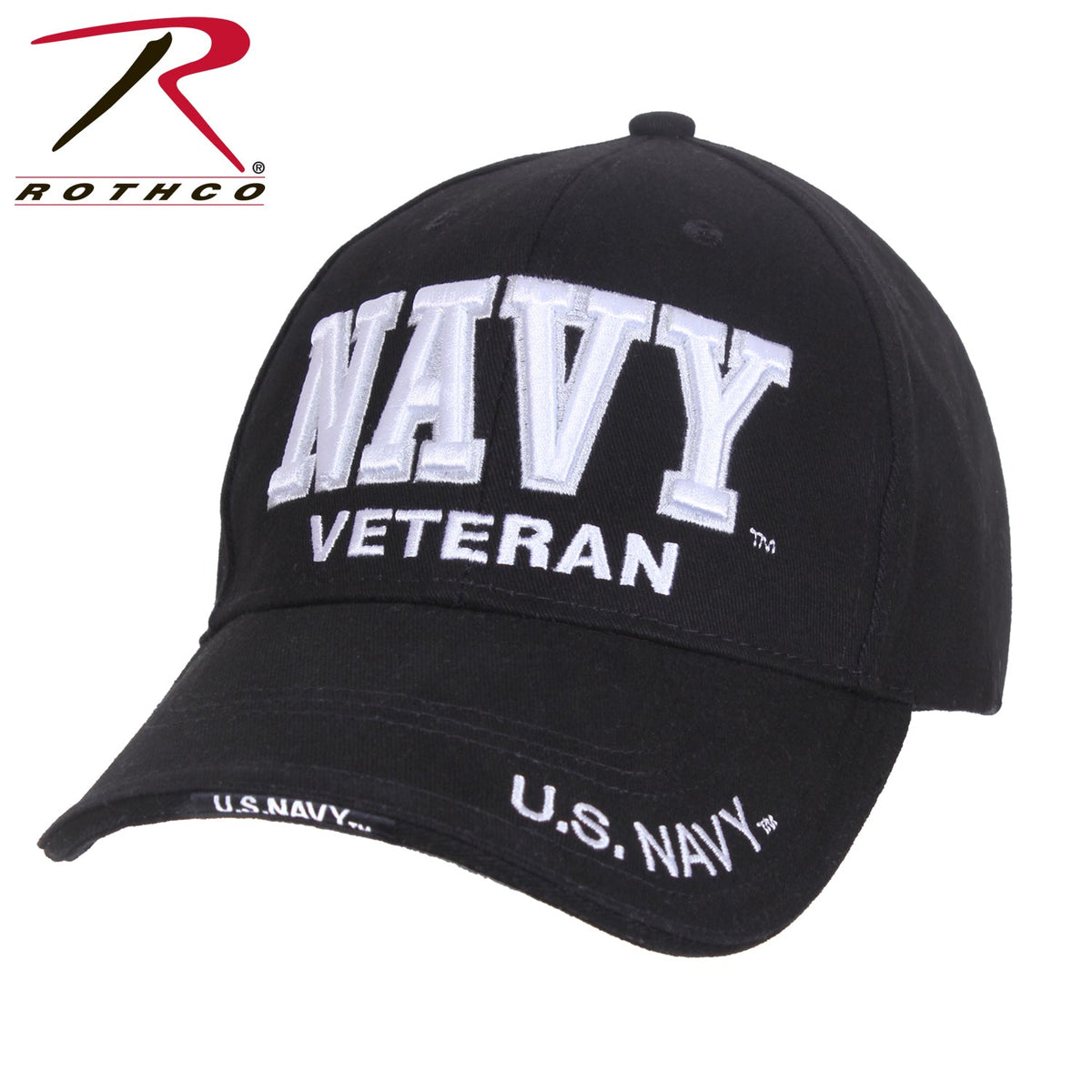 Rothco Deluxe Low Profile Military Branch Veteran Cap Black Size One Size - Get Tight Gear