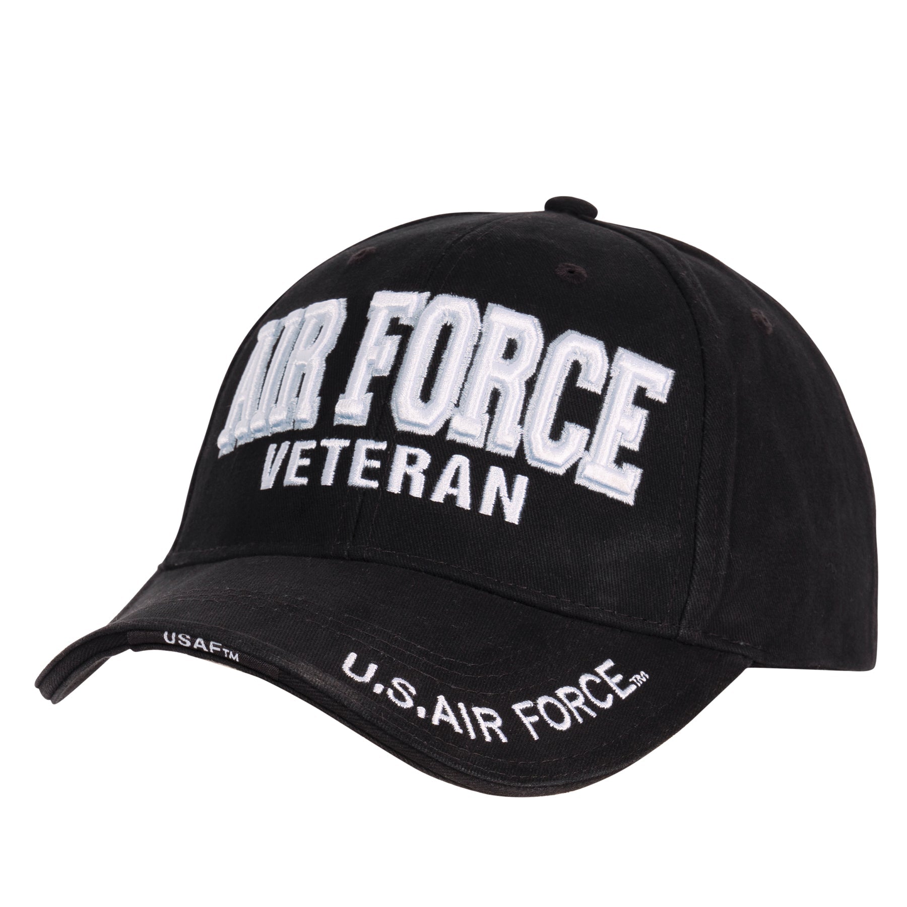 Rothco Deluxe Low Profile Military Branch Veteran Cap Black Size One Size - Get Tight Gear