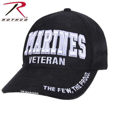 Rothco Deluxe Low Profile Military Branch Veteran Cap Black Size One Size - Get Tight Gear
