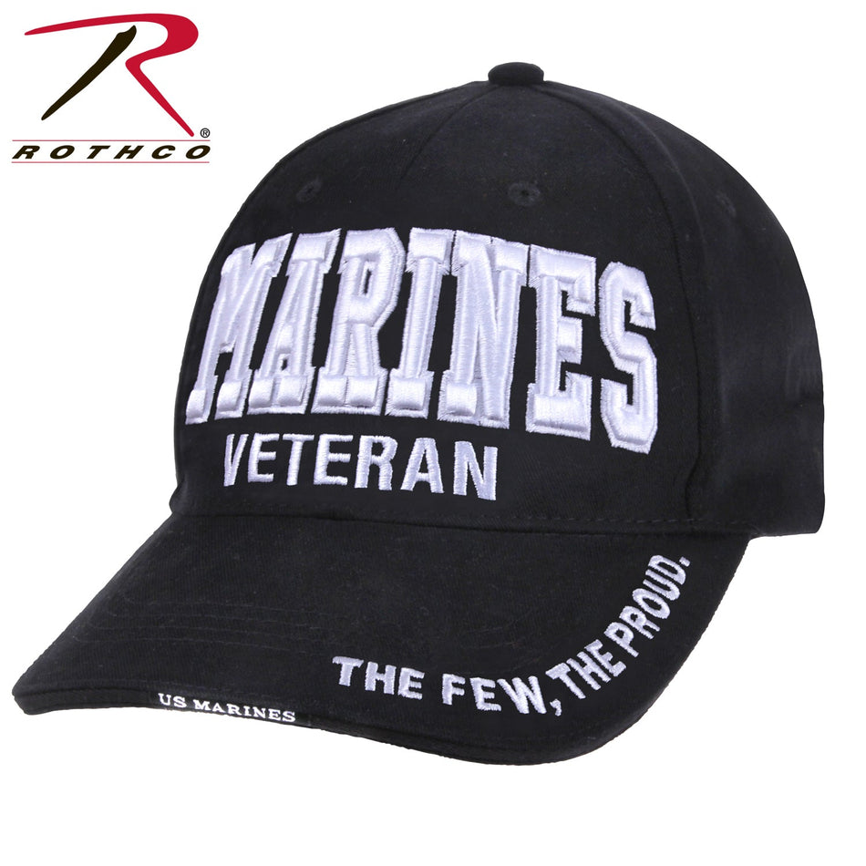 Rothco Deluxe Low Profile Military Branch Veteran Cap Black Size One Size - Get Tight Gear