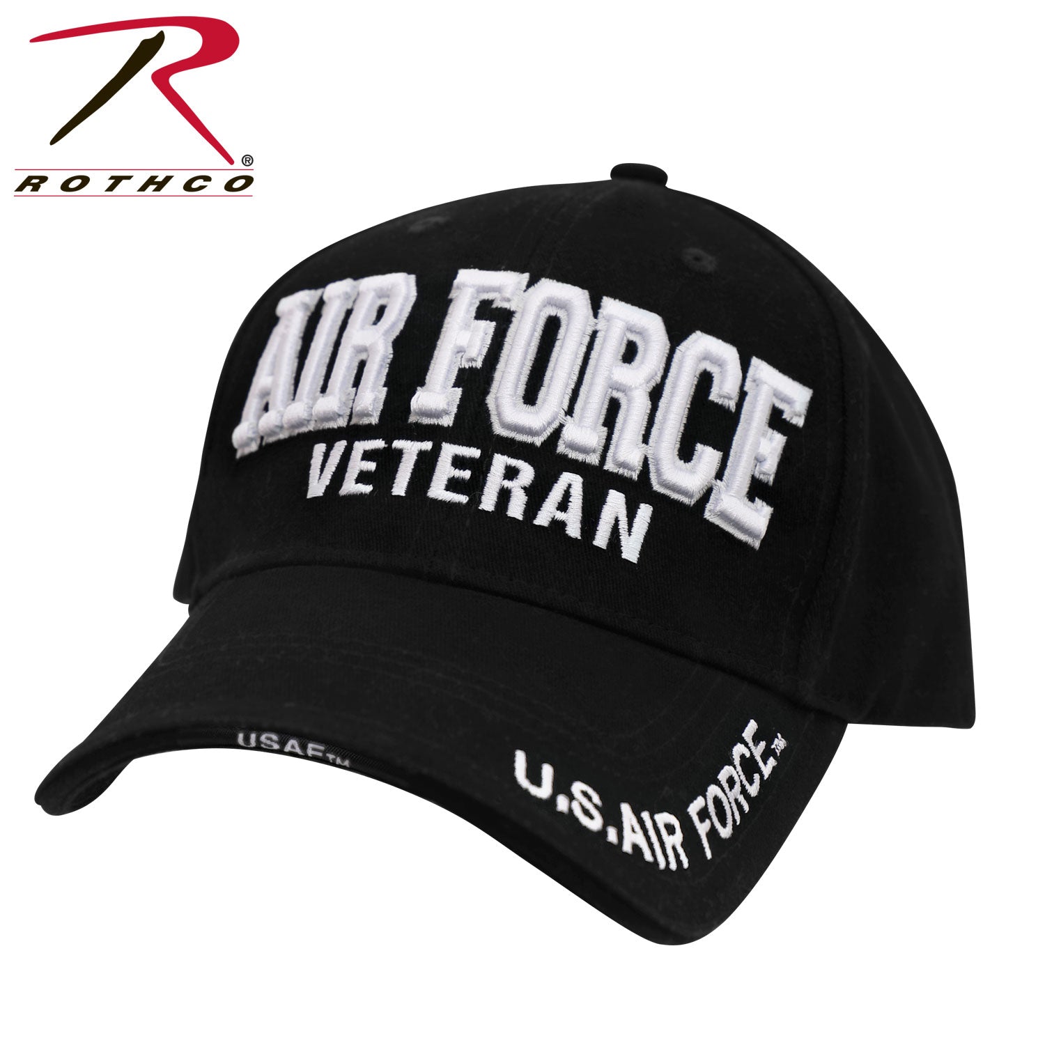 Rothco Deluxe Low Profile Military Branch Veteran Cap Black Size One Size - Get Tight Gear