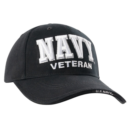 Rothco Deluxe Low Profile Military Branch Veteran Cap Black Size One Size - Get Tight Gear