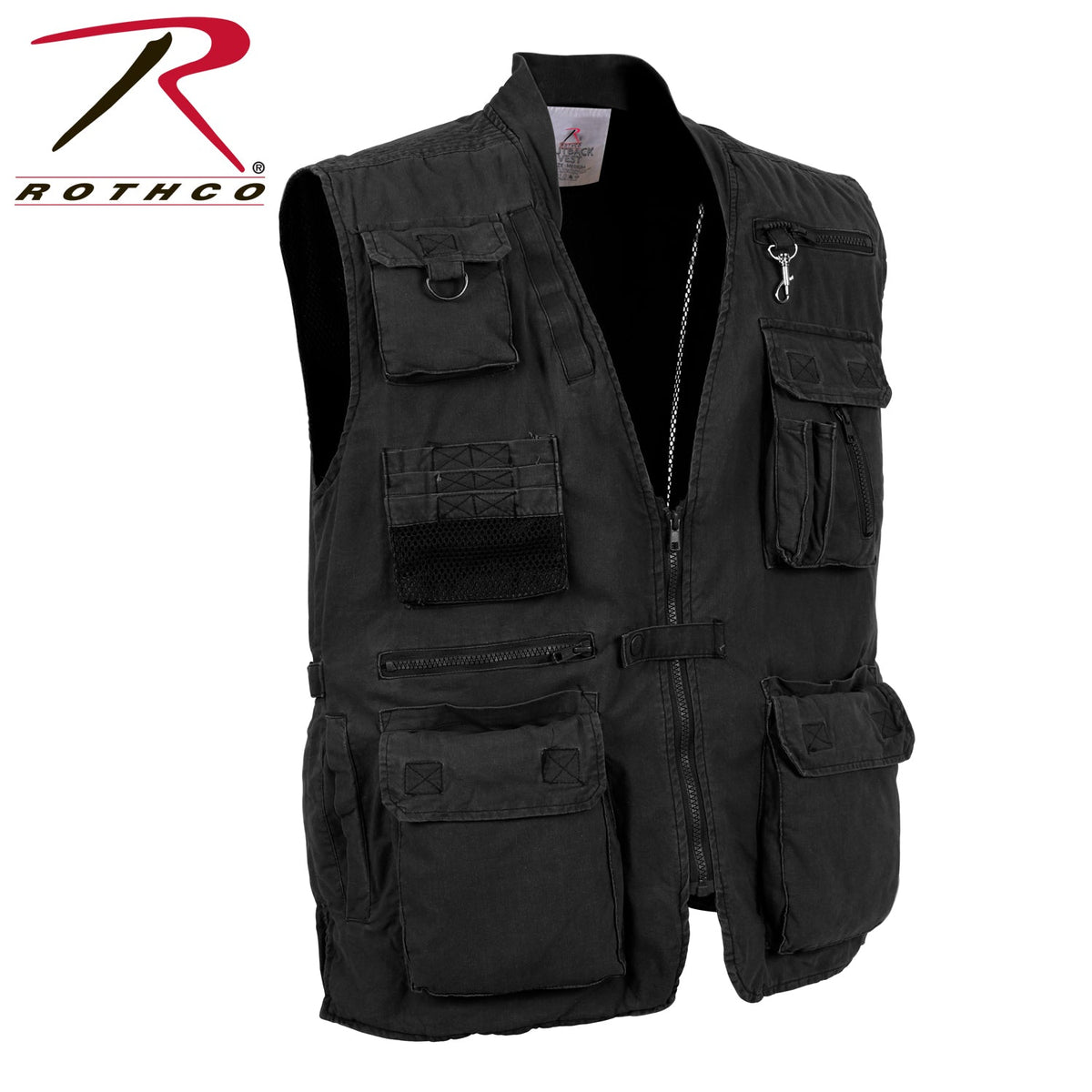 Rothco Deluxe Safari Outback Vest Black Size L - Get Tight Gear