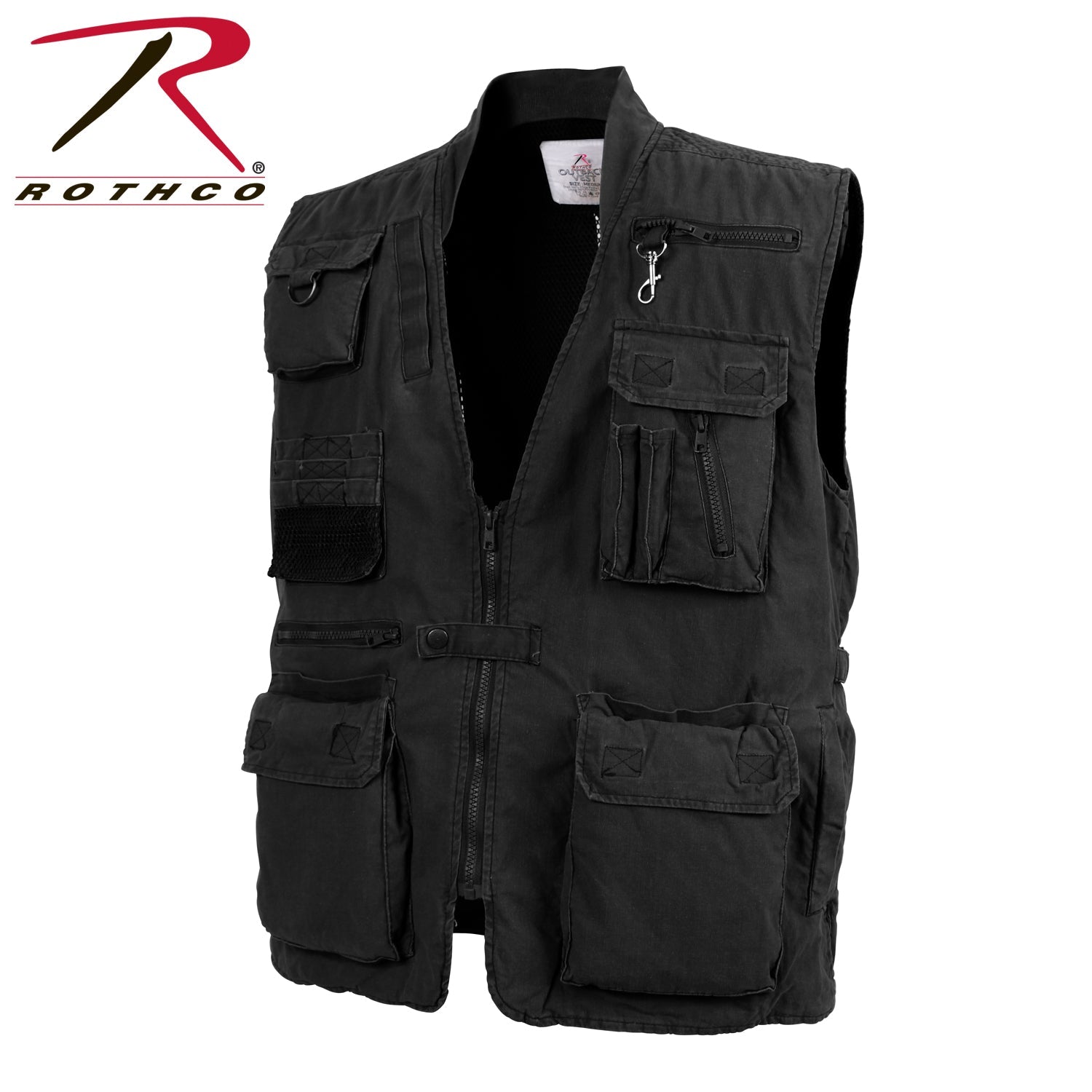 Rothco Deluxe Safari Outback Vest Black Size S - Get Tight Gear