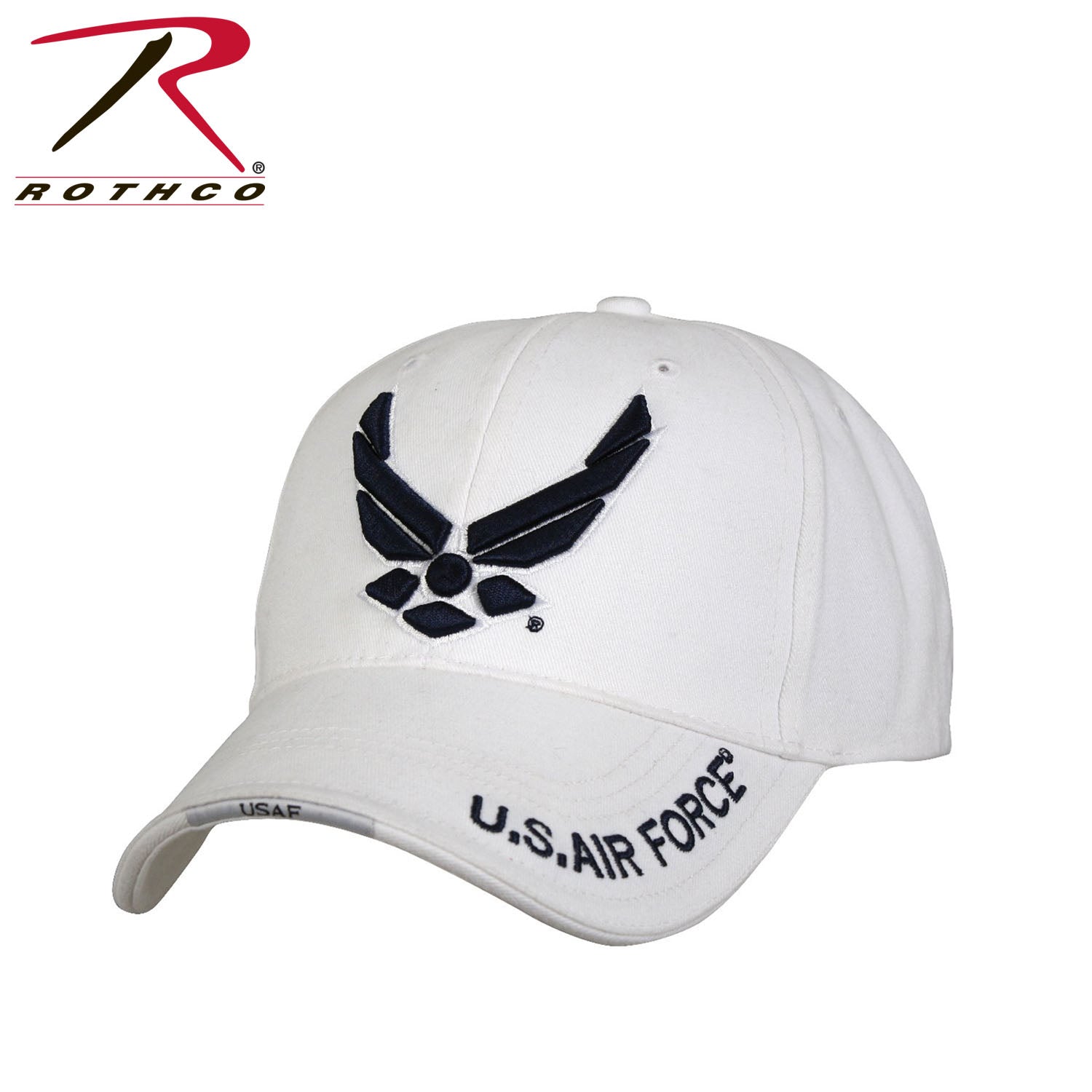 Rothco Deluxe U.S. Air Force Wing Low Profile Insignia Cap White - Get Tight Gear
