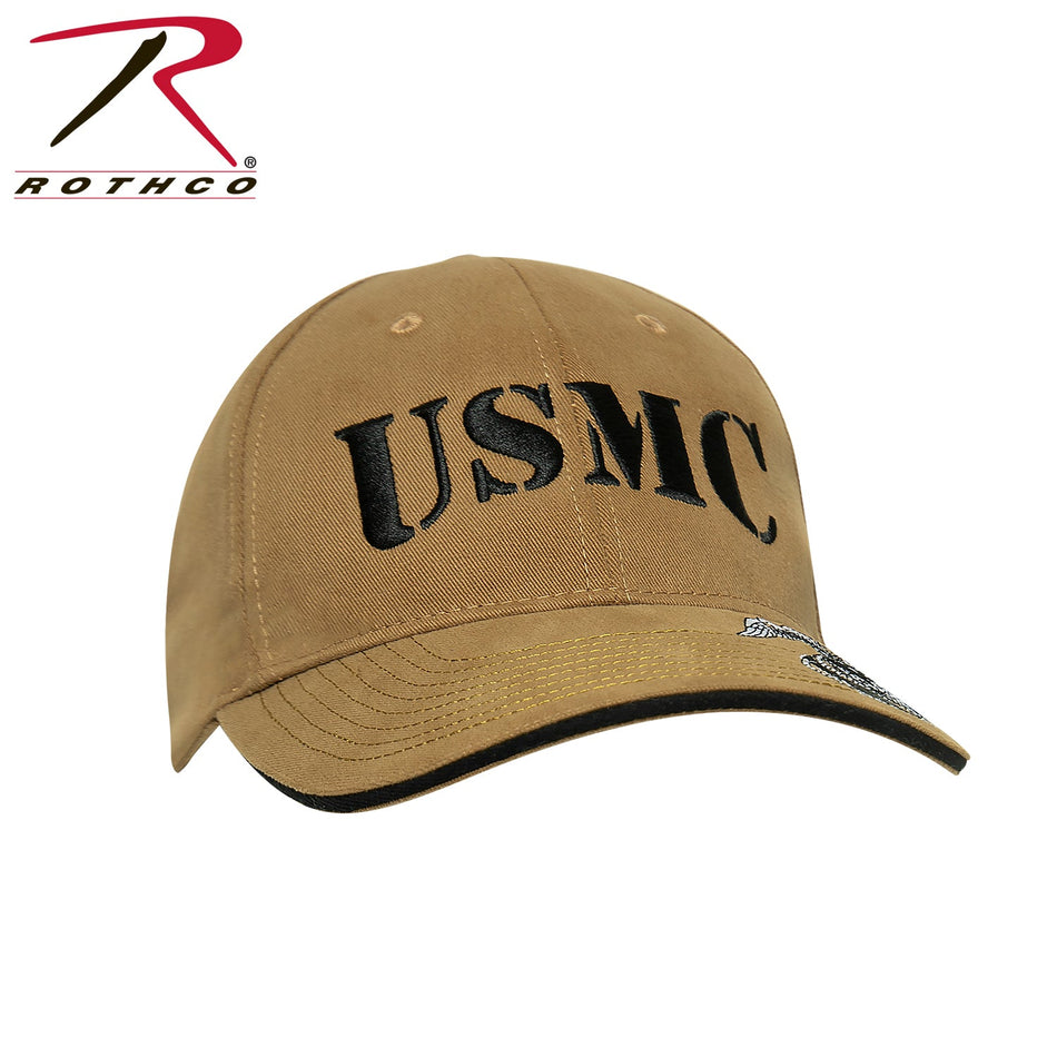 Rothco Deluxe Vintage USMC Embroidered Low Pro Cap Coyote Brown Size One Size - Get Tight Gear