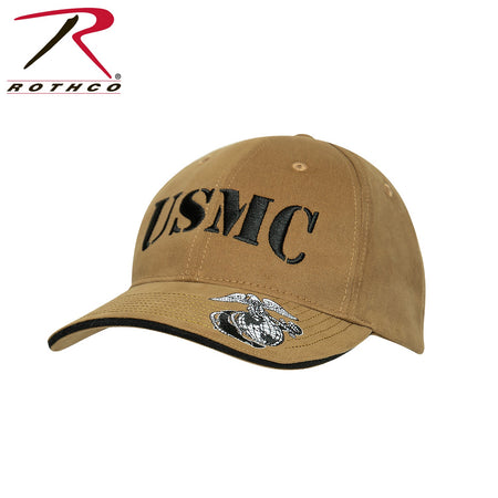 Rothco Deluxe Vintage USMC Embroidered Low Pro Cap Coyote Brown Size One Size - Get Tight Gear