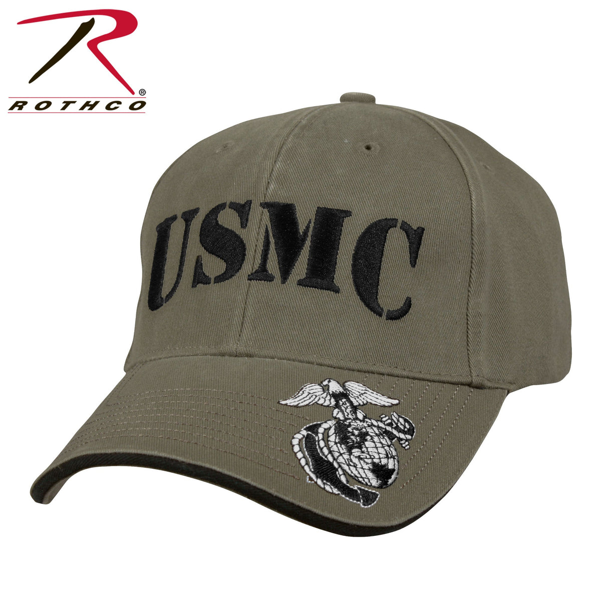 Rothco Deluxe Vintage USMC Embroidered Low Pro Cap Olive Drab Size One Size - Get Tight Gear