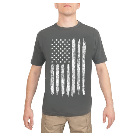Rothco Distressed US Flag Athletic Fit T-Shirt Charcoal Grey Size 3XL - Get Tight Gear