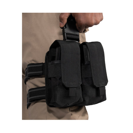 Rothco Drop Leg Double Mag Pouch Black - Get Tight Gear