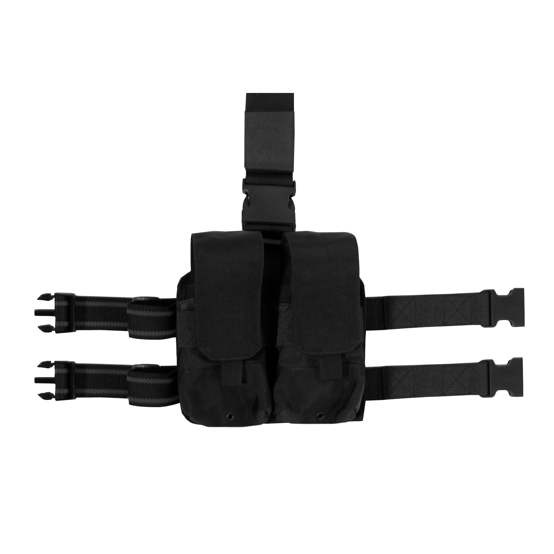 Rothco Drop Leg Double Mag Pouch Black - Get Tight Gear