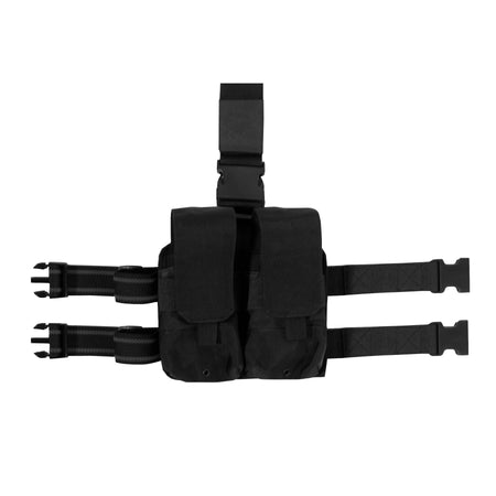 Rothco Drop Leg Double Mag Pouch Black - Get Tight Gear