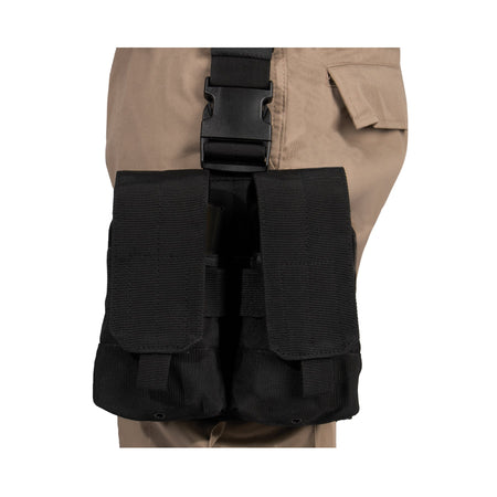 Rothco Drop Leg Double Mag Pouch Black - Get Tight Gear