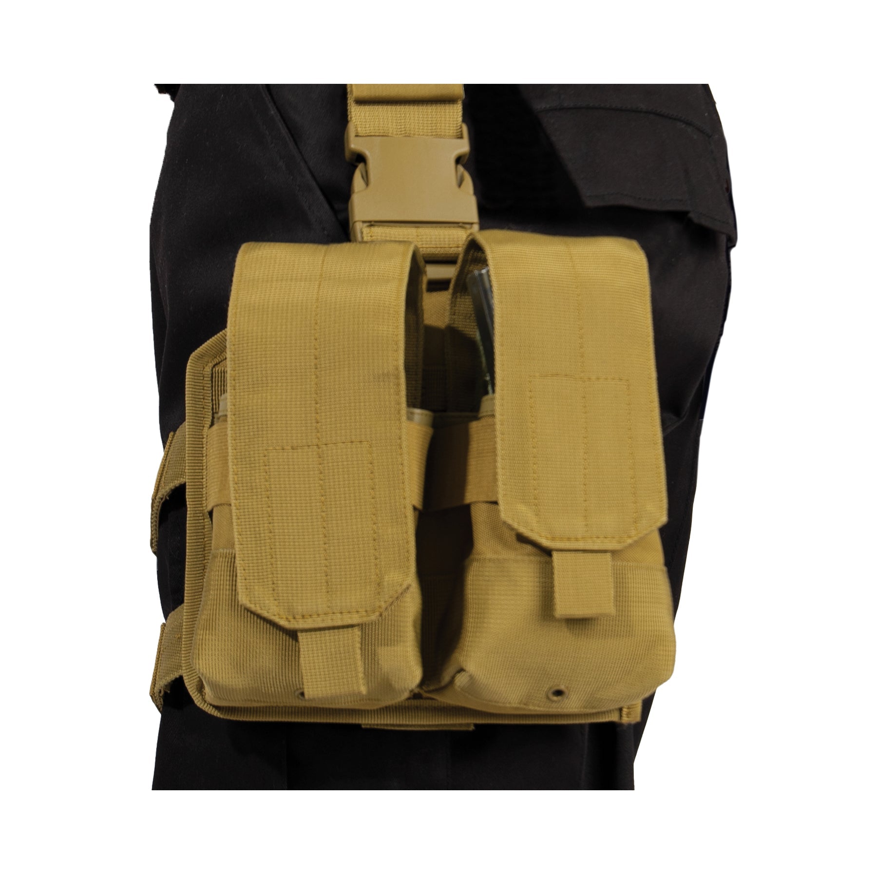 Rothco Drop Leg Double Mag Pouch Coyote Brown - Get Tight Gear