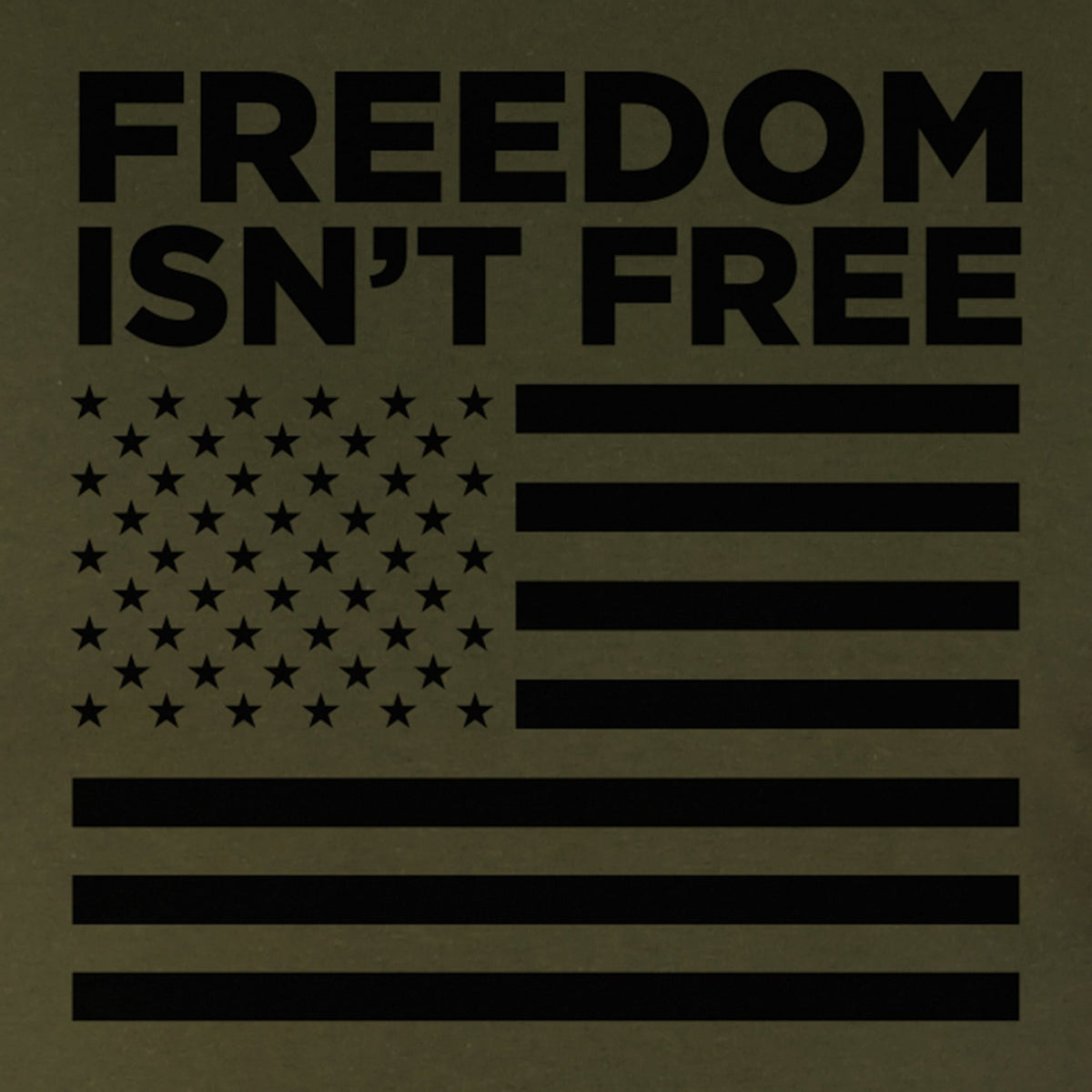Rothco Freedom Isn't Free Flag T-Shirt Olive Drab Size 2XL - Get Tight Gear