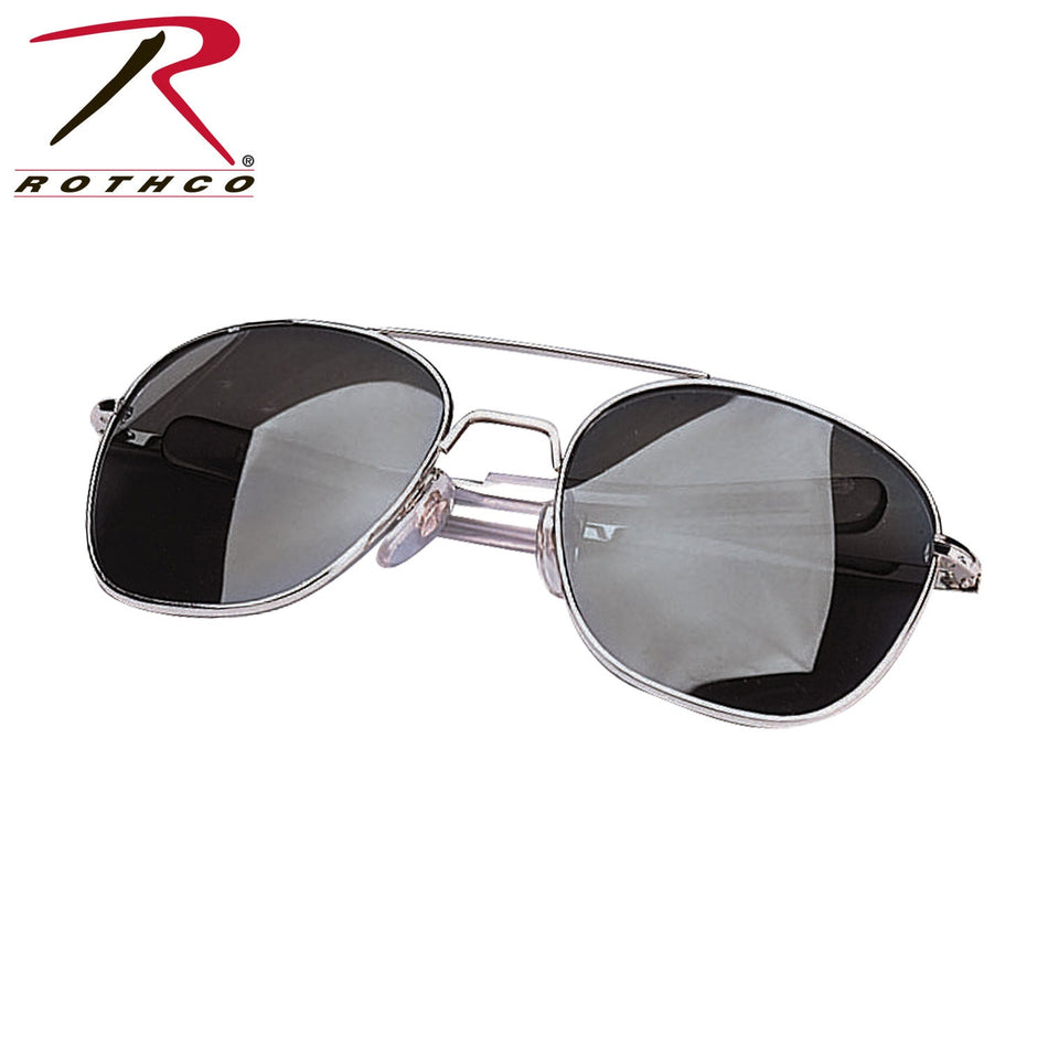 Rothco G.I. Type Aviator Sunglasses Chrome / Smoke Size 52 MM - Get Tight Gear