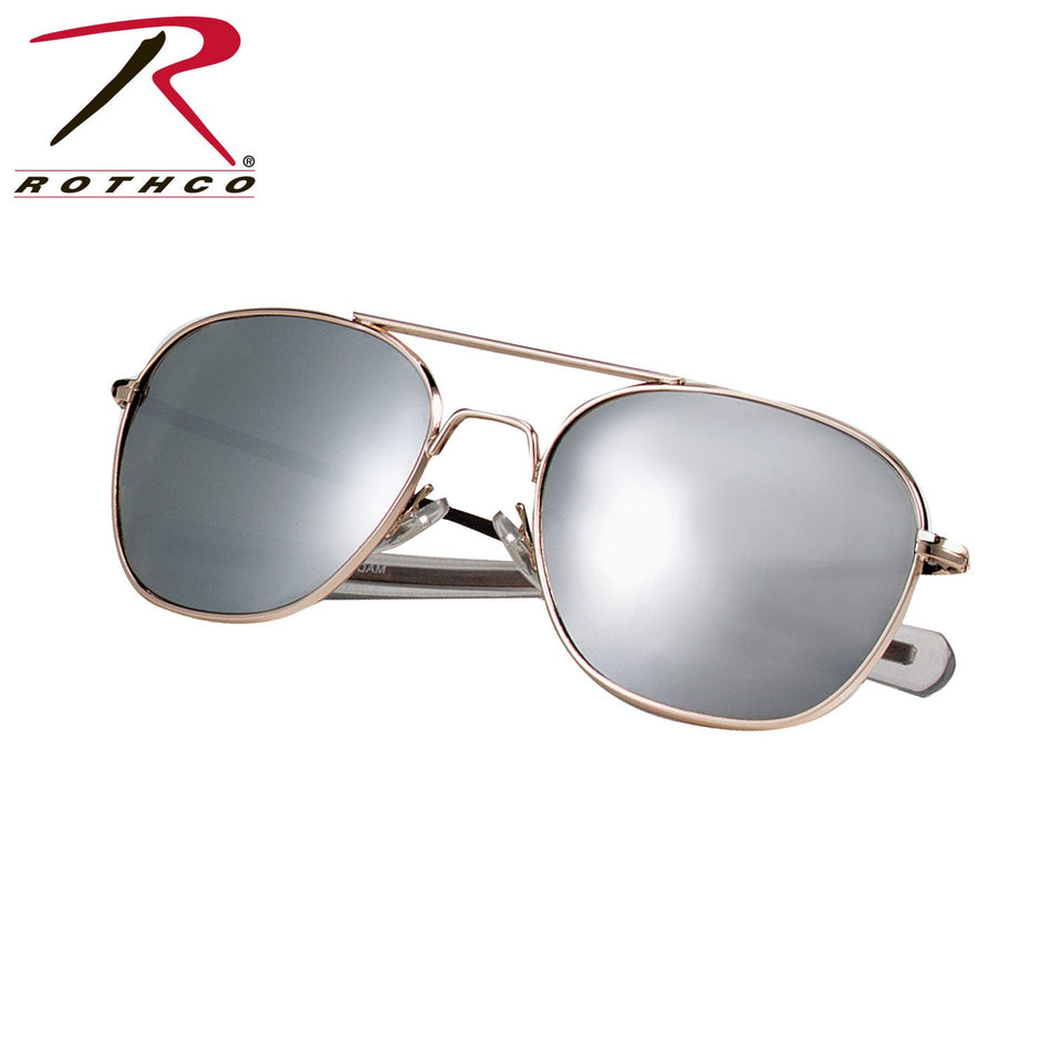 Rothco G.I. Type Aviator Sunglasses Gold / Mirror Size 58 MM - Get Tight Gear