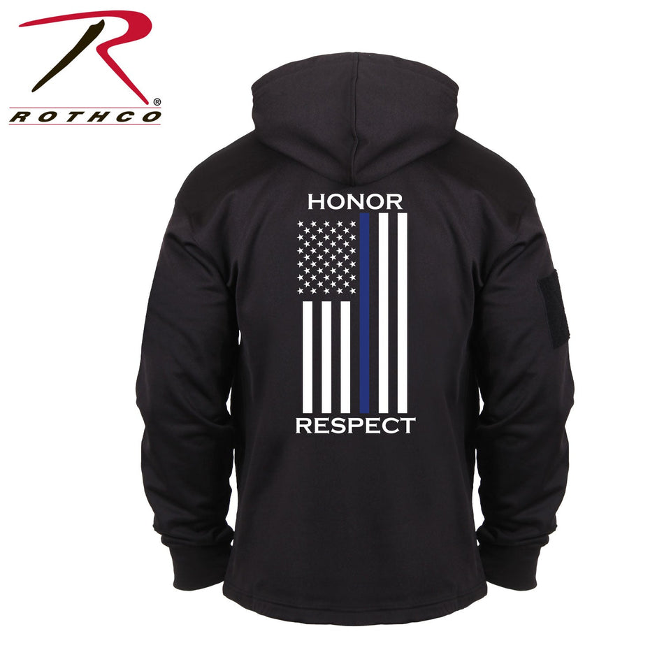 Rothco Honor and Respect Thin Blue Line Concealed Carry Hoodie - Black Black Size S - Get Tight Gear
