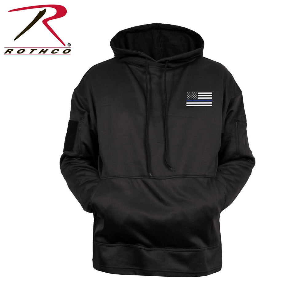 Rothco Honor and Respect Thin Blue Line Concealed Carry Hoodie - Black Black Size S - Get Tight Gear