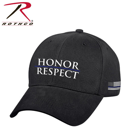 Rothco Honor and Respect Thin Blue Line Low Profile Cap - Black Black Size One Size - Get Tight Gear
