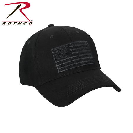 Rothco Hook & Loop U.S. Flag Low Profile Cap Black Size One Size - Get Tight Gear