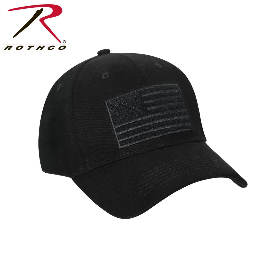 Rothco Hook & Loop U.S. Flag Low Profile Cap Black Size One Size - Get Tight Gear