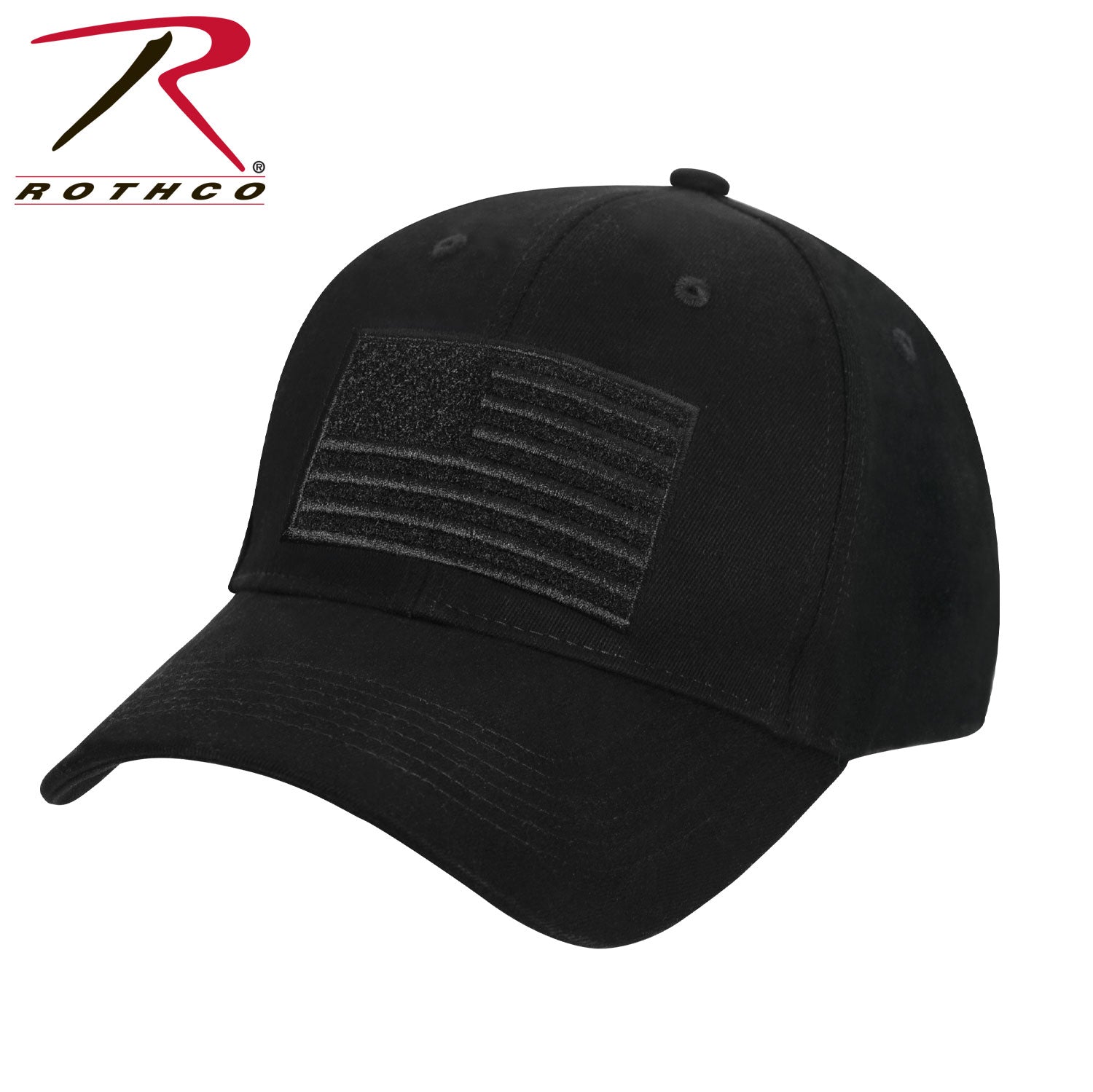 Rothco Hook & Loop U.S. Flag Low Profile Cap Black Size One Size - Get Tight Gear