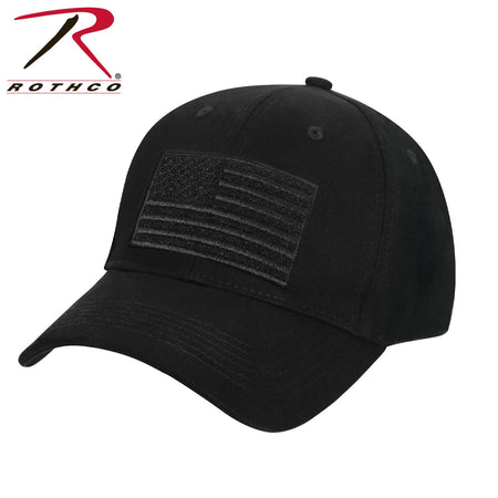 Rothco Hook & Loop U.S. Flag Low Profile Cap Black Size One Size - Get Tight Gear