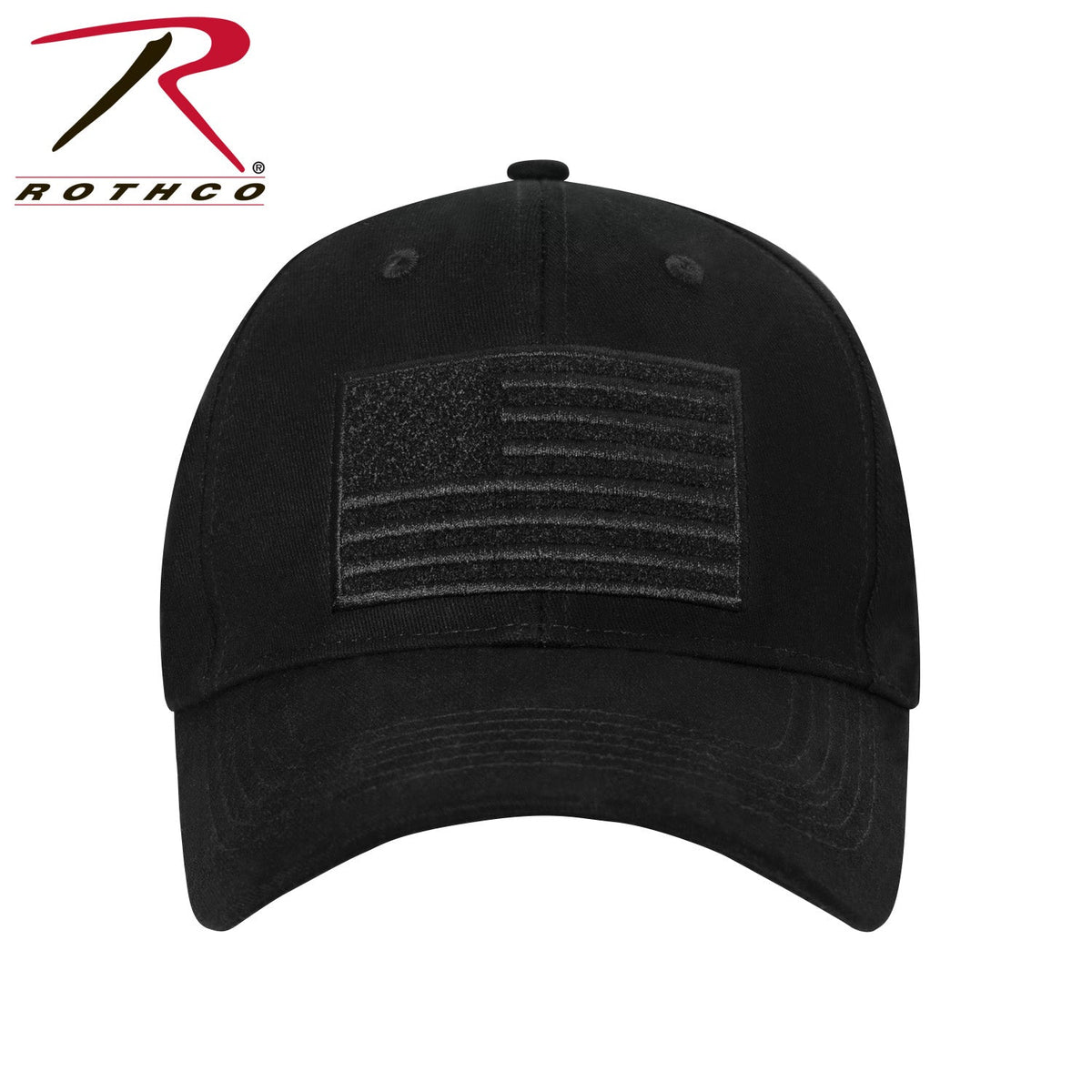 Rothco Hook & Loop U.S. Flag Low Profile Cap Black Size One Size - Get Tight Gear
