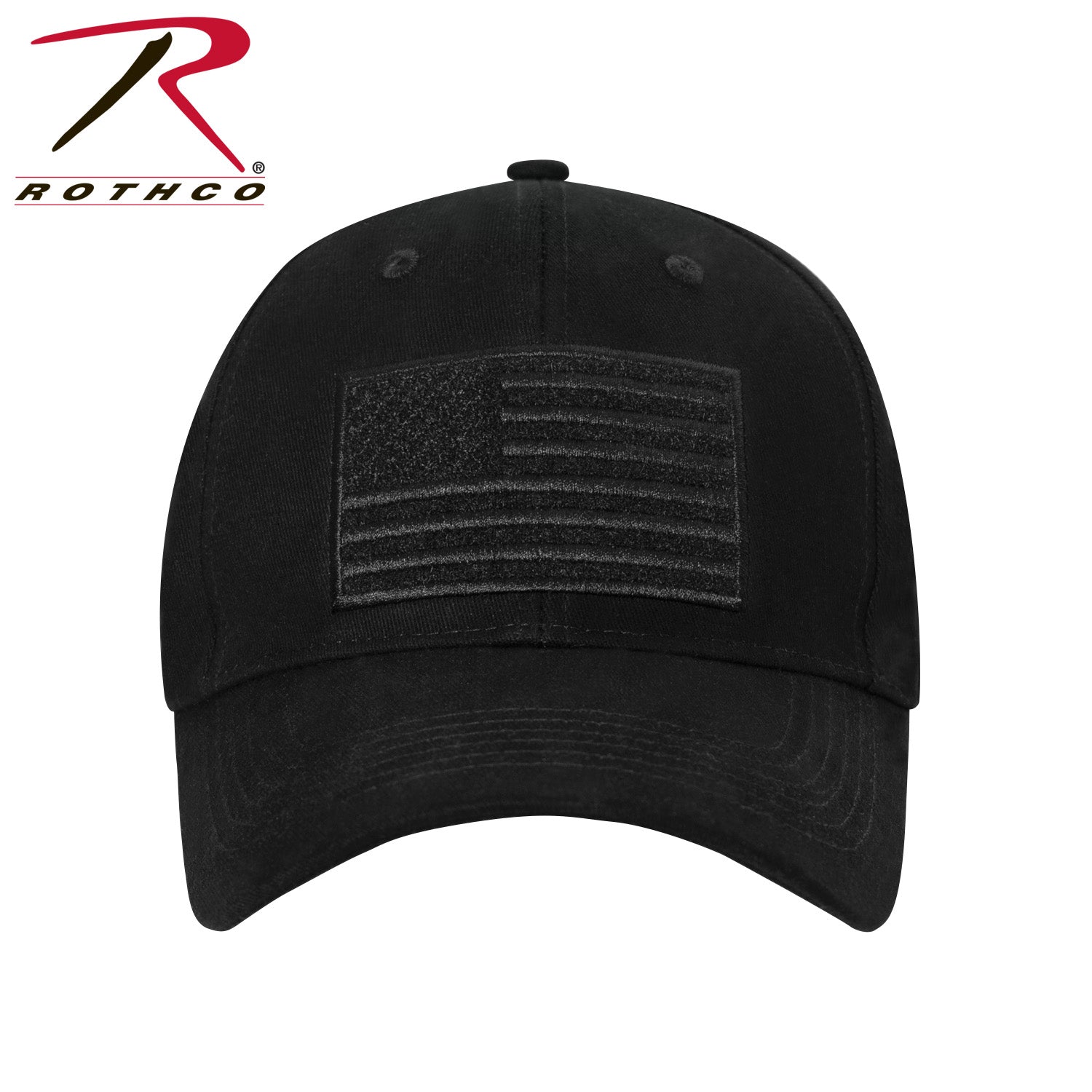 Rothco Hook & Loop U.S. Flag Low Profile Cap Black Size One Size - Get Tight Gear