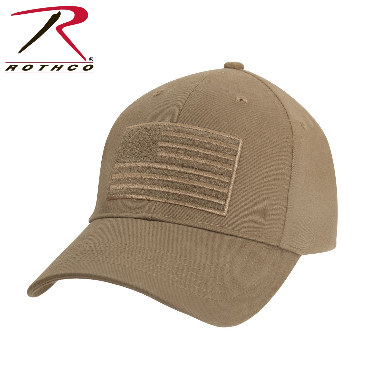 Rothco Hook & Loop U.S. Flag Low Profile Cap Coyote Brown Size One Size - Get Tight Gear