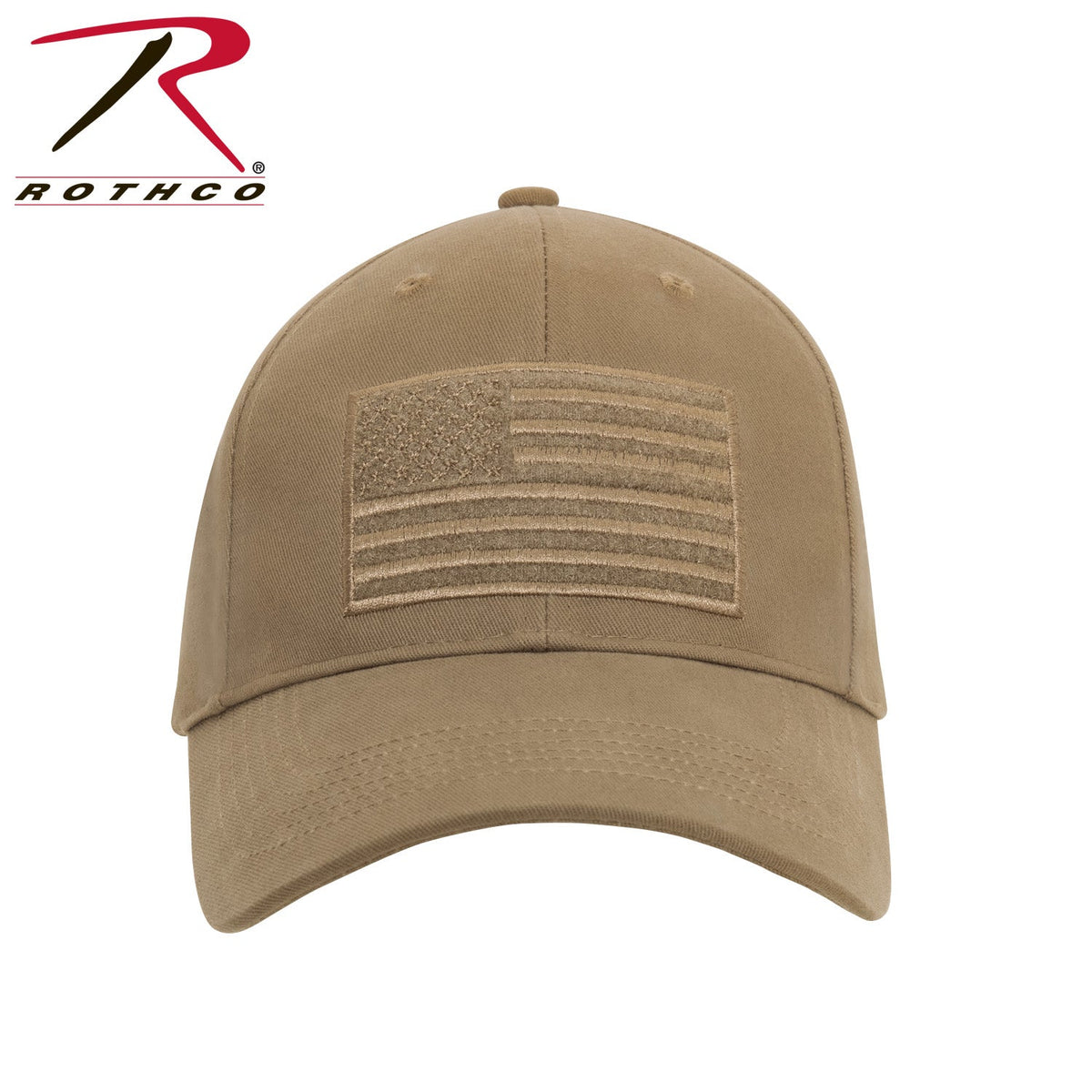 Rothco Hook & Loop U.S. Flag Low Profile Cap Coyote Brown Size One Size - Get Tight Gear