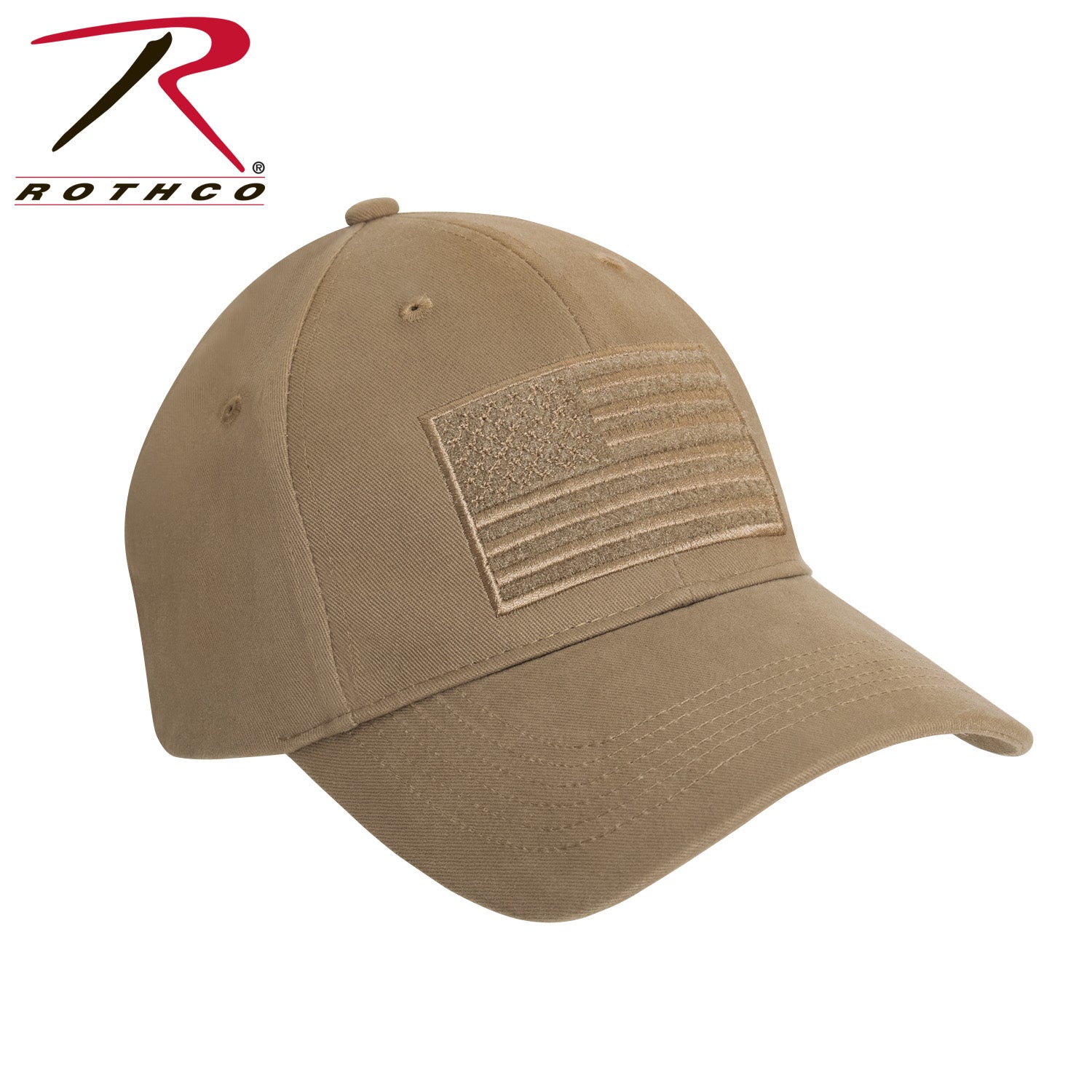 Rothco Hook & Loop U.S. Flag Low Profile Cap Coyote Brown Size One Size - Get Tight Gear