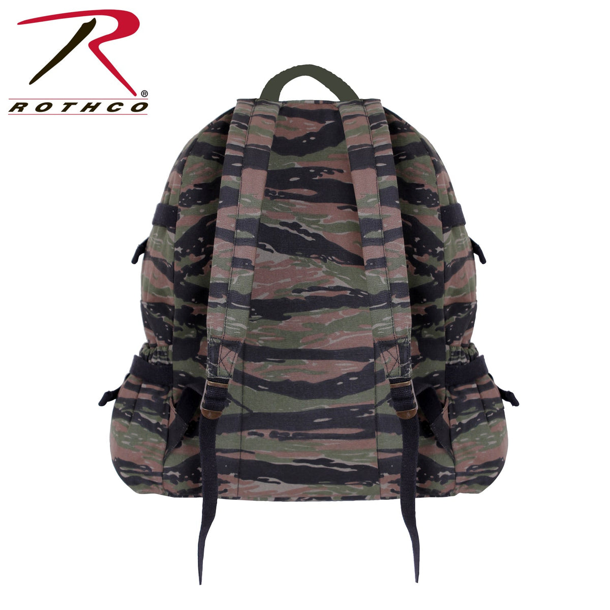 Rothco Jumbo Vintage Canvas Backpack Tiger Stripe Camo Size One Size - Get Tight Gear