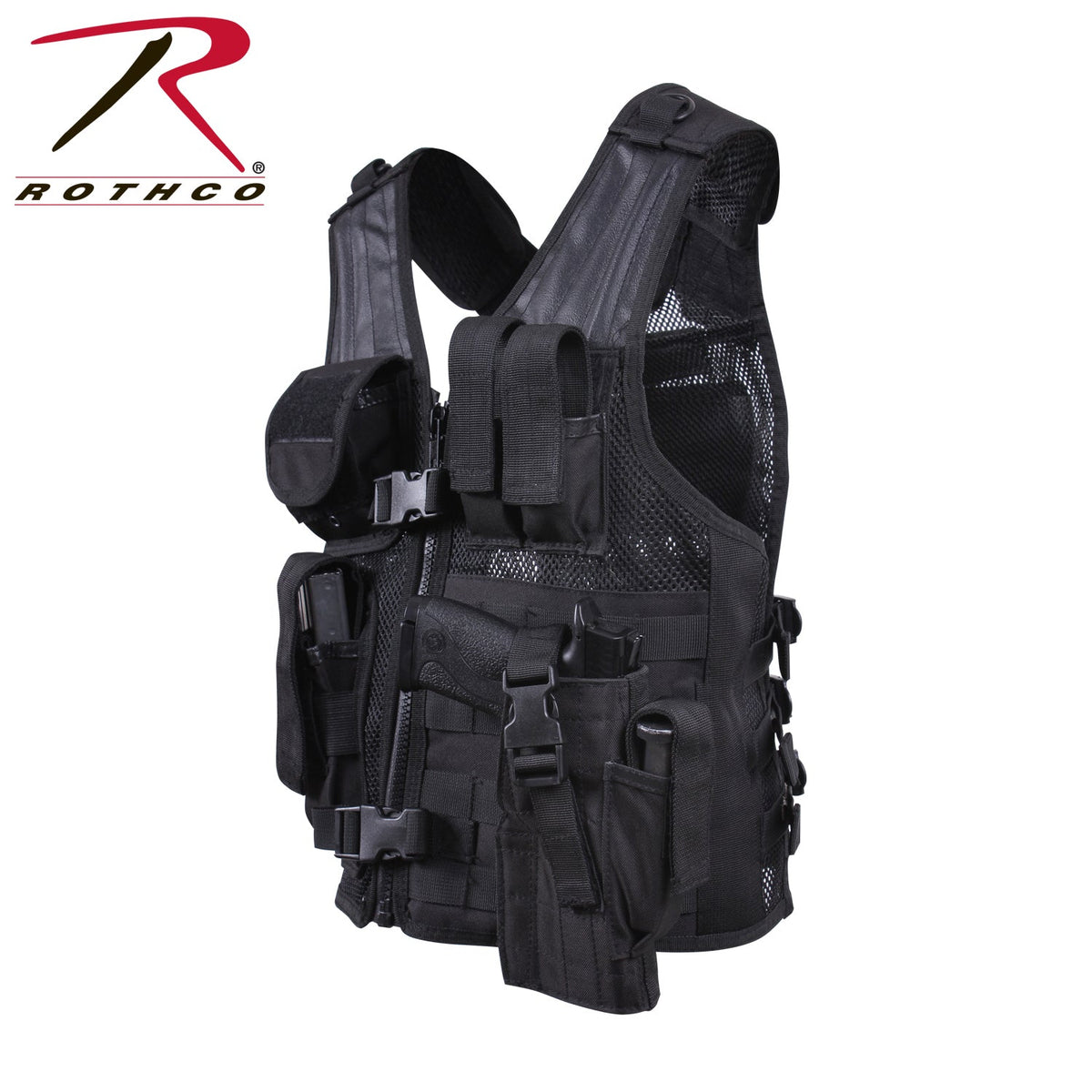 Rothco Kid's Tactical Cross Draw Vest Black - Get Tight Gear