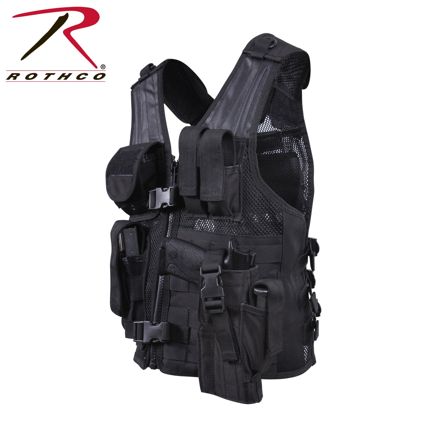 Rothco Kid's Tactical Cross Draw Vest Black - Get Tight Gear