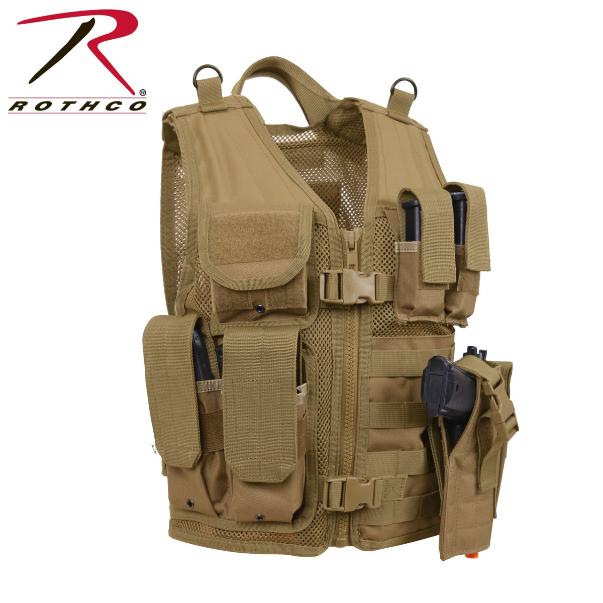 Rothco Kid's Tactical Cross Draw Vest Coyote Brown - Get Tight Gear