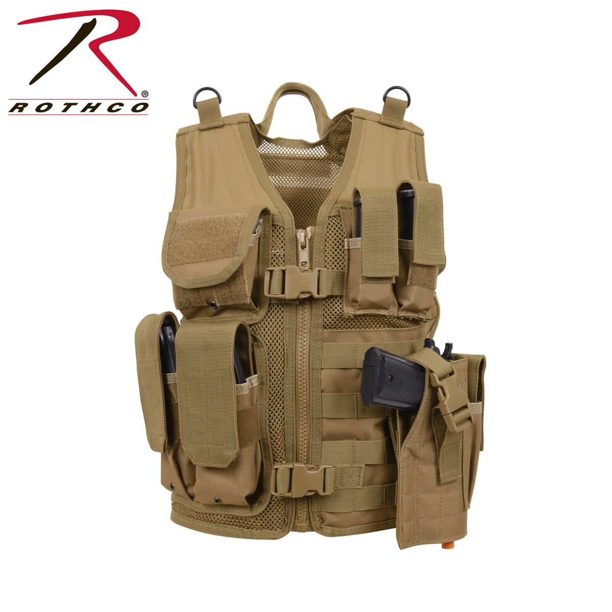 Rothco Kid's Tactical Cross Draw Vest Coyote Brown - Get Tight Gear