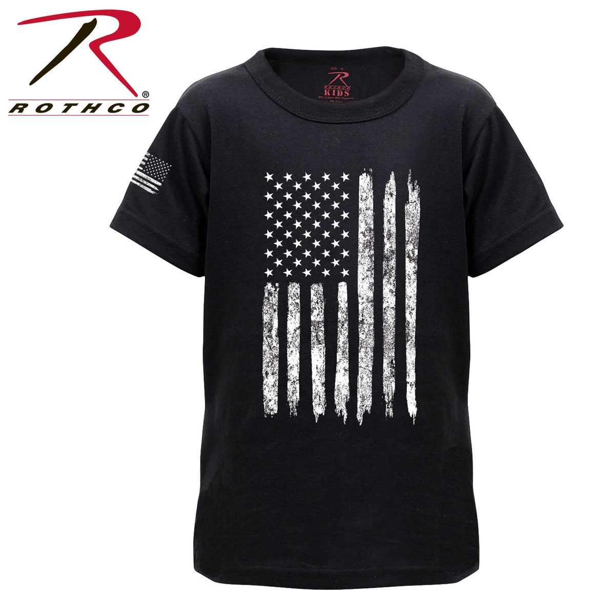 Rothco Kids US Flag T-Shirt Black Size L - Get Tight Gear